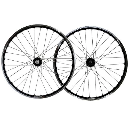 Mountain Bike Wheel : 26 Inch Mountain Bike Wheelset Bicycle Wheel 2 Palin Quick Release 32 Hole Disc Brake / V Brake Hub Double Wall MTB Rim 8, 9, 10 Speed (Color : Black Hub)