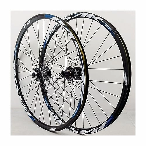 Mountain Bike Wheel : 26 Inch Mountain Bike Wheelset Disc Brake Rims Sealed Bearing Hubs Support 8-12 Speed Cassette QR Wheel Set Front 9 * 100mm Rear 10 * 135mm (Color : E)