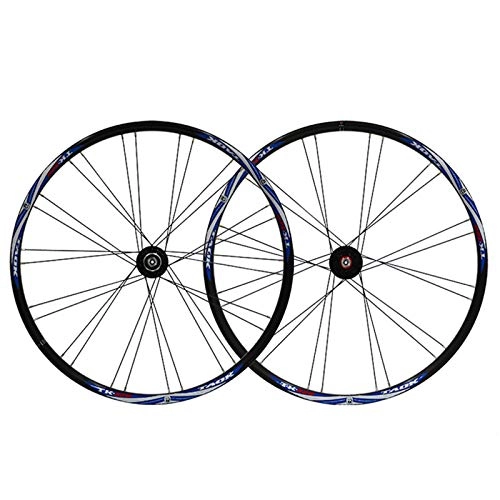 Mountain Bike Wheel : 26 Inch Mountain Bike Wheelset Double Layer Alloy Rim 7 8 9 Speed Disc Brake Quick Release With Hub 24 / 28 Holes (Color : C)