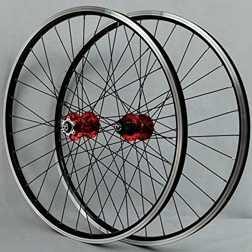 Mountain Bike Wheel : 26 Inch Mountain Bike Wheelset Double Wall Aluminum Alloy Disc / V-Brake Cycling Bicycle Wheels Front 2 Rear 4 Palin 32 Hole 7-11 Speed Freewheel