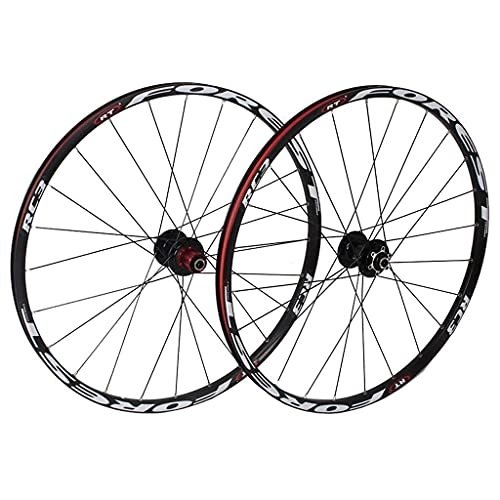 Mountain Bike Wheel : 26 Inch Mountain Bike Wheelset, Double Wall Aluminum Alloy MTB Rim Hybrid / MTB Discbrake 24 Hole Compatible 8 / 9 / 10 / 11 Speed
