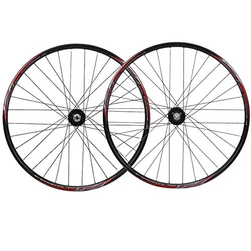 Mountain Bike Wheel : 26 Inch Mountain Bike Wheelset Front 2 Rear 4 Palin Hub Aluminum Alloy Rim Quick Release Disc Brake Bicycle Wheel Set For 7 8 9 10 Speed (Color : A)