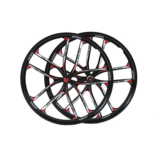 Mountain Bike Wheel : 26 Inch MTB Bike Cycling Wheels, Magnesium Alloy Double Wall Quick Release Disc Brake Hybrid / Mountain Disc 8 9 10 11 Speed (Color : C)