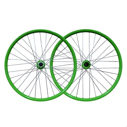 Mountain Bike Wheel : 26 Inch Wheel Mountain Bike Front And Rear Bicycle Double Wall Alloy Rim Disc Brake 7 8 9 Speed 2 Palin Bearing Hub Quick Release 32H (Color : A)