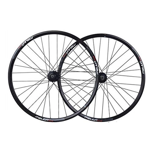 Mountain Bike Wheel : 26 Inch Wheel Mountain Bike Front And Rear Bicycle Double Wall Alloy Rim Tires 1.35-2.35" Disc Brake 7-10 Speed Quick Release 32H (Color : Blue)