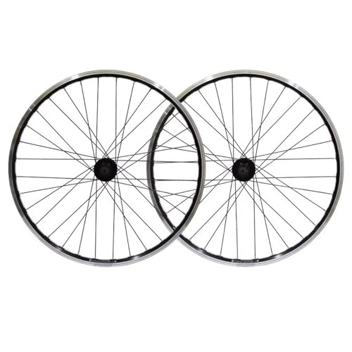 Mountain Bike Wheel : 26 Inch Wheel Set MTB Disc / V Brake Mountain Bike Double Wall Rims Quick Release Loose Bead Hubs Cassette Flywheel 32H (Color : Black, Size : 26inch)