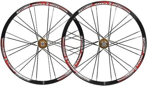 Mountain Bike Wheel : 26 "Mountain Bike Wheel Set Disc Brake Wheel Set 24H Bicycle Rim Quick Release Hub, Suitable For 7 / 18 / 9 / 10 Speed (Color : Black Gold, Size : 26'')