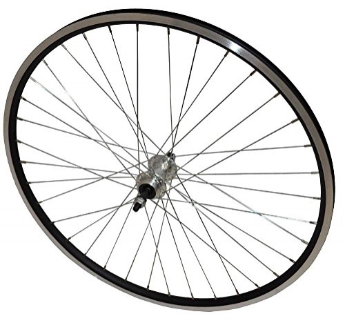 Mountain Bike Wheel : 26" REAR Alloy DOUBLE WALL Rim MTB Bike Bolted Wheel Screw On BLACK
