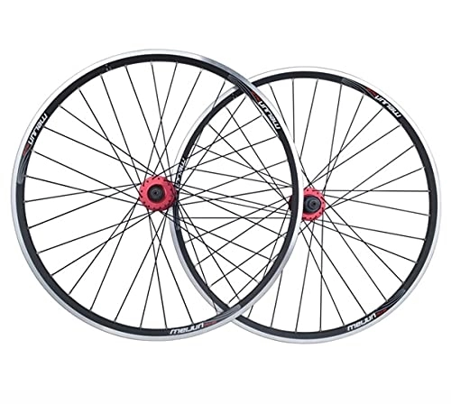 Mountain Bike Wheel : 26inch MTB Bicycle Wheelset Mountain Bike Disc / V Brake Bicycle Wheels 32H Aluminum Alloy Ball Hub Rim Front 100MM Rear 135MM (Color : Black, Size : 26")