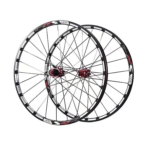 Mountain Bike Wheel : 27.5 / 29 Inch MTB Wheelset Quick Release Disc Brake Mountain Bike Wheels Aluminum Alloy Double Wall Fit 8 / 9 / 10 / 11 Speed Cassette 24 Holes (Color : Red, Size : 29'')