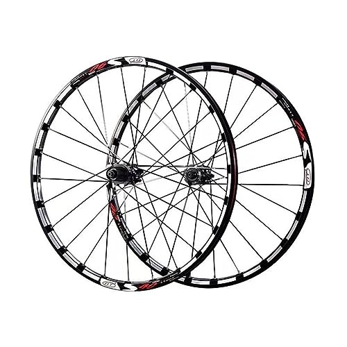 Mountain Bike Wheel : 27.5 / 29 Inch MTB Wheelset Quick Release Disc Brake Mountain Bike Wheels Aluminum Alloy Double Wall Fit 8 / 9 / 10 / 11 Speed Cassette 24 Holes (Color : Svart, Size : 27.5'')
