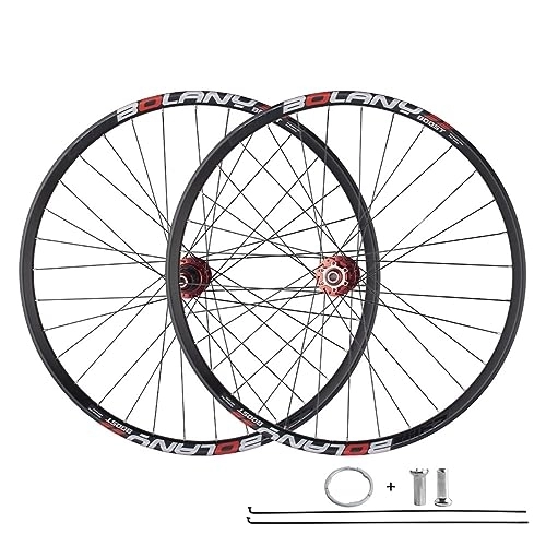 Mountain Bike Wheel : 27.5" 29" Mountain Bike Wheelset BOOST Thru Axle MTB Wheels Double Wall Alloy Rims 32 Holes Disc Brake Front Rear Hub 8-11 Speed Cassette (Color : Red, Size : 27.5inches)