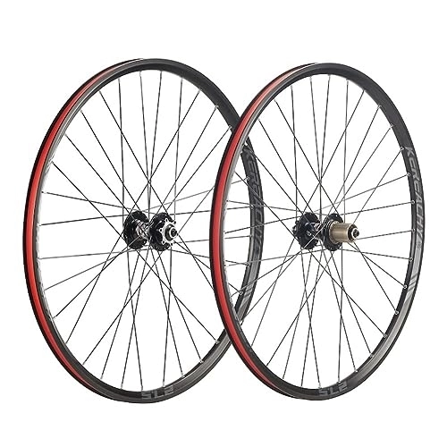 Mountain Bike Wheel : 27.5 29inch Mountain Bike Wheelset Disc Brake Quick Release MTB Wheel Ultralight Aluminum Alloy Double Wall Rim 7 / 8 / 9 / 10 / 11 / 12 Speed 32 Holes (Color : Svart, Size : 27.5'')