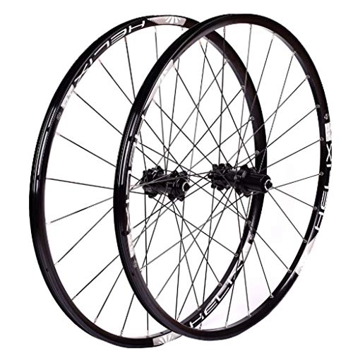 Mountain Bike Wheel : 27.5 Inch Mountain Bike Wheels Set Aluminum Alloy Wheels Disc Brake for 8 / 9 / 10 / 11 Speed Freewheel (Color : Black)