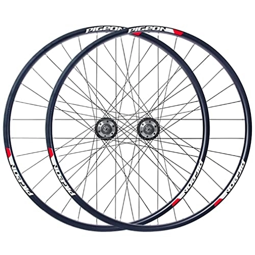 Mountain Bike Wheel : 27.5'' Mountain Bike Wheelset Disc Brake MTB Wheelset Quick Release Front Rear Wheels Bicycle Rim 32H Hub For 7 / 8 / 9 / 10 Speed Cassette 2800g (Color : Blue, Size : 27.5'') (Red 27.5)