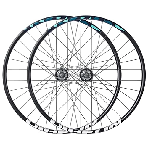 Mountain Bike Wheel : 27.5'' MTB Wheelset Disc Brake Mountain Bike Wheelset Bicycle Rim Quick Release Front Rear Wheels 32H Hub for 7 / 8 / 9 / 10 Speed Cassette 2800g (Color : Green, Size : 27.5'')