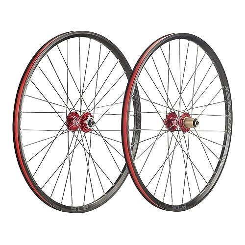 Mountain Bike Wheel : 27.5inch MTB Wheelset Disc Brake Quick Release Mountain Bike Wheel Ultra-light Aluminum Alloy Double Wall Rim 8 / 9 / 10 Speed Cassette 32 Holes Front And Rear Wheel (Color : Svart)