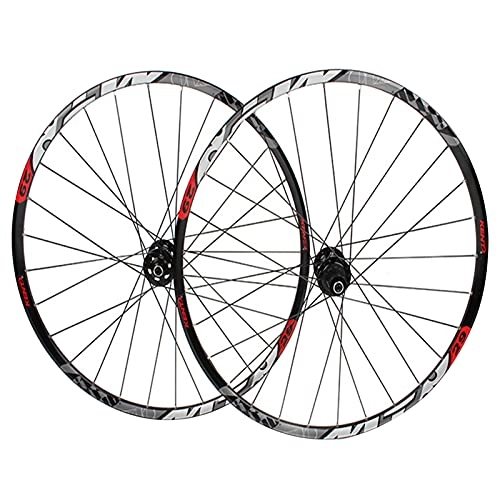 Mountain Bike Wheel : 29 Inch Mountain Bike Wheelset, (front + Rear) Double Walled Aluminum Alloy Hub MTB Wheels QR Barrel Shaft Interchange, 28H 7-11 Speed Cassette black