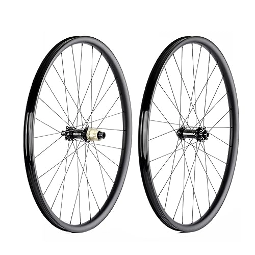 Mountain Bike Wheel : 29" Mountain Bike Wheelsets Carbon Fiber Rim Disc Brake Thru Axle Hub 28H MTB Front Rear Wheels For HG 8-12 XD / MS 12 Speed Freewheel (Color : MS, Size : 100x15 / 142x12mm)