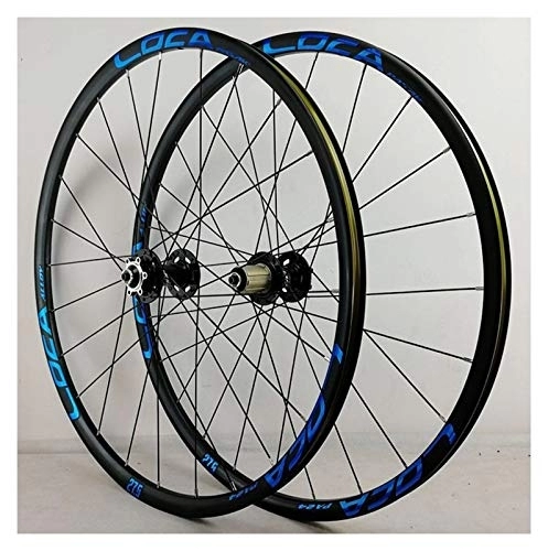 Mountain Bike Wheel : 29" Mountain MTB Bike Wheel Set Double Layer Rim Disc Brake Bicycle Quick Release Alloy Rim Front 2 Rear 4 Palin 24H 7 8 9 10 11 12 Speed (Color : D)