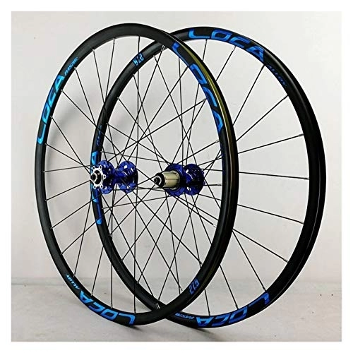 Mountain Bike Wheel : 29" Mountain MTB Bike Wheel Set Double Layer Rim Disc Brake Bicycle Quick Release Alloy Rim Front 2 Rear 4 Palin 24H 7 8 9 10 11 12 Speed (Color : G)