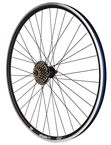 Mountain Bike Wheel : 700c Mountain Bike Hybrid Rear Wheel + 6 Speed Freewheel Quick Release Black 36 Spokes