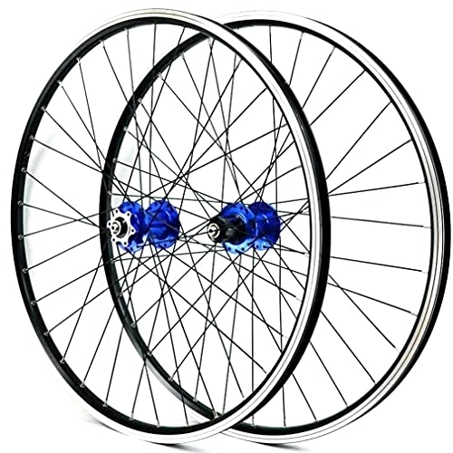 Mountain Bike Wheel : AAGAZA 26‘'27.5‘'29‘'Mountain Bike Wheelset Disc Brake V Brake MTB Rim QR Bicycle Wheels 32 Holes Hub For 7 / 8 / 9 / 10 / 11 / 12 Speed Cassette 2200g / 35 (Color : Blue, Size : 29)
