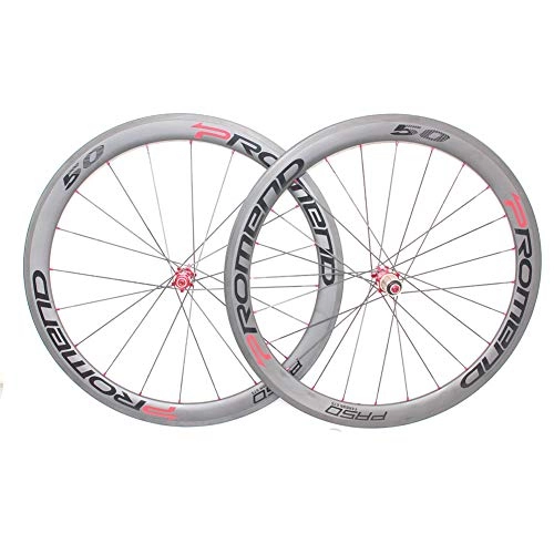 Mountain Bike Wheel : ADD Bicycle wheel set Highway carbon fiber wheel set 700C, 50mm height Coaster Roller Brake Wheelset Tires New