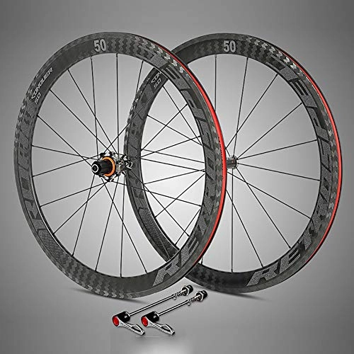 Mountain Bike Wheel : ADD Carbon Fiber Road Bike Wheels 700C Clincher Wheelset 50mm Fyxation Pusher Sealed Bearing Fixie Wheelset