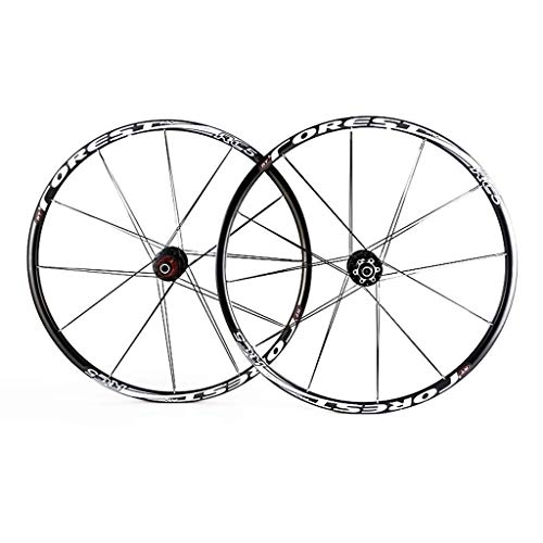 Mountain Bike Wheel : AINUO Bicycle Wheel 26 27.5 In MTB Bike Wheel Set Double Wall Alloy Rim Carbon Hub First 2 Rear 5 Palin Quick Release Disc Brake 7 8 9 10 11 Speed (Color : E, Size : 26inch)