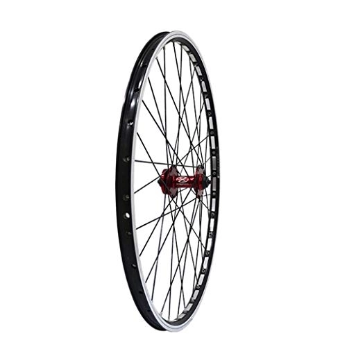 Mountain Bike Wheel : AINUO Front And Rear Wheel 26" Bike Wheel Set MTB Double Wall Alloy Rim V / Disc Brake 7-11 Speed Sealed Bearings Hub Quick Release 32H 4 Colors (Color : Red hub front)