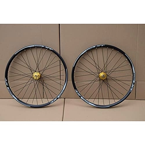 Mountain Bike Wheel : AINUO MTB Bicycle Wheelset 26 27.5 29 In Mountain Bike Wheel Double Layer Alloy Rim Sealed Bearing 7-11 Speed Cassette Hub Disc Brake 1100g QR (Color : A, Size : 26inch)