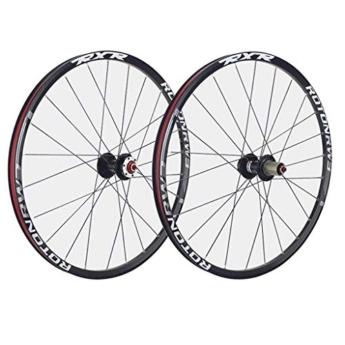 Mountain Bike Wheel : AINUO Wheelset 26 27.5 29er Mountain Bike Wheels Front And Rear Bicycle Double Wall Alloy Rim 7 Palin Bearing Disc Brake QR 1790g 7-11 Speed Card Type Hubs 24H (Color : B-Black, Size : 29in)