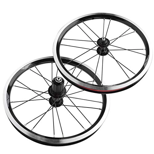 Mountain Bike Wheel : Alomejor Mountain bike rims wheel 16in Wheelset V Brake Speed Change Bicycle Motocross Front 2 Rear 4 Bearing 11 Speed(Black)