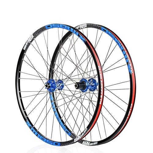 Mountain Bike Wheel : Am Koozer XM1850 Front & Rear Mountain Bike Wheel Set 9x100mm 10x135mm 26 27.5" (Blue Hub Blue Rim, 27.5)