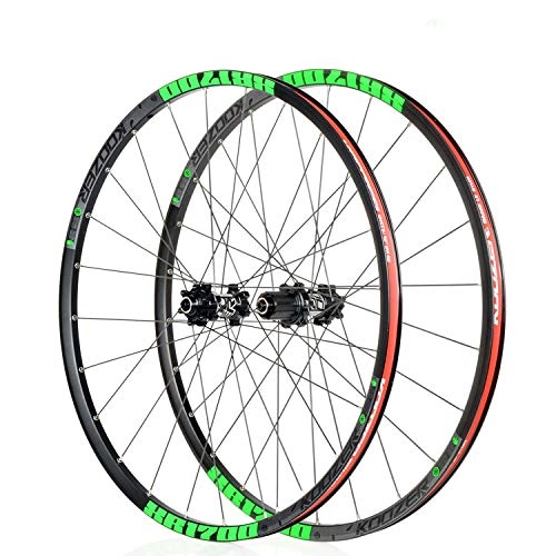 Mountain Bike Wheel : Am Koozer XR1700 DT 24 Spokes Mountain Bike Wheel Set Front & Rear 26 27.5 for Shimano 8-11 Speed Straight Pull (Green, 27.5)