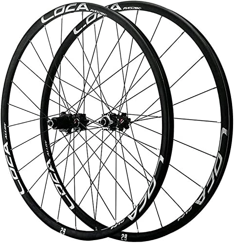 Mountain Bike Wheel : Amdieu Wheelset Mountain Bike Wheelset 26 / 27.5 / 29 in, Double Walled MTB Rim Alloy Rim Disc Brake Bicycle Wheels Cassette Hub 24 Holes 7-12 Speed road Wheel (Color : Silver, Size : 26inch)