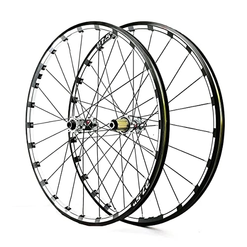 Mountain Bike Wheel : Asiacreate 26 / 27.5 / 29'' Mountain Bike Wheelset Double Layer Alloy Rims Disc Brake Thru Axle MTB Cycling Wheels Fit 7 8 9 10 11 12 Speed Cassette (Color : Titanium, Size : 27.5in)