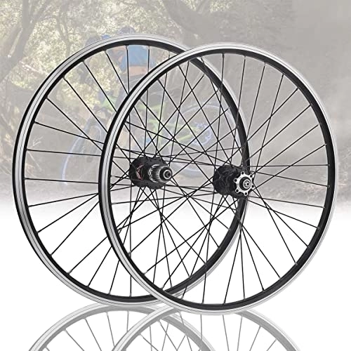 Mountain Bike Wheel : Asiacreate 26 / 27.5 / 29'' Wheelset Mountain Bike Disc / Rim Brake Double Layer Alloy Rim Sealed Bearing 32H Quick Release Wheel Fit 7 8 9 10 11 Speed Cassette (Color : Black, Size : 29'in)