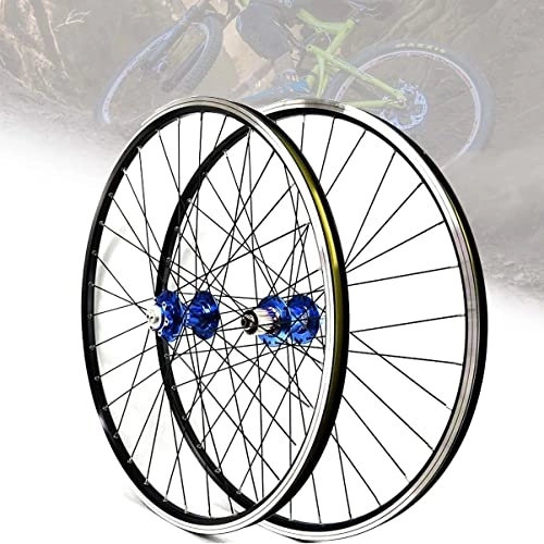 Mountain Bike Wheel : Asiacreate 26 / 27.5 / 29'' Wheelset Mountain Bike Disc / Rim Brake Double Layer Alloy Rim Sealed Bearing 32H Quick Release Wheel Fit 7 8 9 10 11 Speed Cassette (Color : Blue, Size : 27.5in)