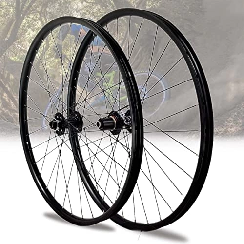 Mountain Bike Wheel : Asiacreate 27.5 / 29 Inch Mountain Bike Wheelset Aluminum Alloy Rim 32H Disc Brake Thru Axle MTB Wheels HG Cassette For 8 / 9 / 10 / 11 / 12 Speed (Color : F110R148, Size : 29'')