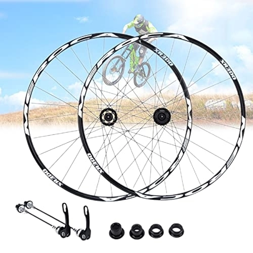 Mountain Bike Wheel : Asiacreate 29 Inch MTB Bike Wheelset Thru Axle / Quick Release Disc Brake Rim 28H Sealed Bearing Hub Bicycle Wheelset For 8-11 Speed Cassette (Color : Black, Size : 29'')