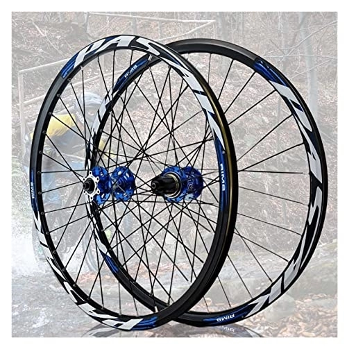 Mountain Bike Wheel : Asiacreate Bike Wheelset 24" BMX / MTB Double Layer Alu Alloy 32H Rim Disc Brake Sealed Bearing Hub QR Fit 8 / 9 / 10 / 11 / 12 Speed Folding Bicycle (Color : Blue, Size : 24IN)