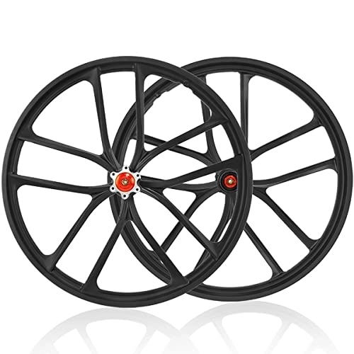 Mountain Bike Wheel : Asiacreate Black Bike Wheelset Quick Release 20-inch Mountain Bicycle Wheel Disc Brake 10 Spokes Magnesium Alloy Rim For 7-10 Speed Cassette (Size : 20'')