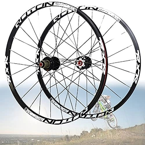 Mountain Bike Wheel : Asiacreate Mountain Bike Wheelset 26 27.5 29 Inch Aluminum Alloy Rim 24H Disc Brake Quick Release Wheel Carbon Fiber Hub Fit 9-11 Speed Cassette (Color : Black, Size : 26'')