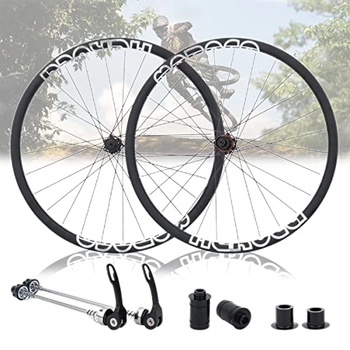 Mountain Bike Wheel : Asiacreate Mountain Bike Wheelset 27.5 / 29" Carbon Fiber Rims Disc Brake MTB Wheel Set Quick Release Thru Axle 28 H Hub Fit 8 9 10 11 Speed Cassette (Color : Black, Size : 29'')