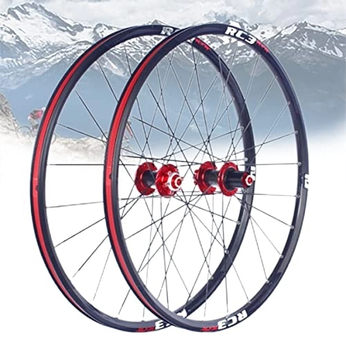 Mountain Bike Wheel : Asiacreate MTB Wheelset 26 / 27.5 / 29 Inch Disc Brake QR Wheels 24 Spokes Carbon Fiber Hubs Sealed Bearing Mountain Bike Rims 7 8 9 10 11 Speed Cassette (Color : Red, Size : 29'')