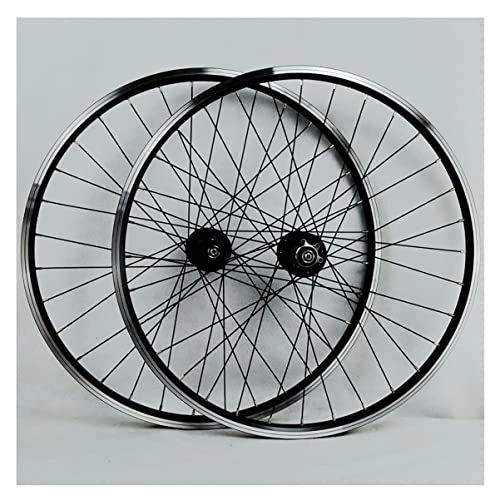 Mountain Bike Wheel : Asiacreate MTB Wheelset 26 / 27.5 / 29 Inch Disc / Rim Brake Mountain Bike Front Rear Wheel 32 Spoke QR Sealed Bearing Hubs Fit 8 9 10 11 12 Speed Cassette (Color : Black, Size : 26inch)