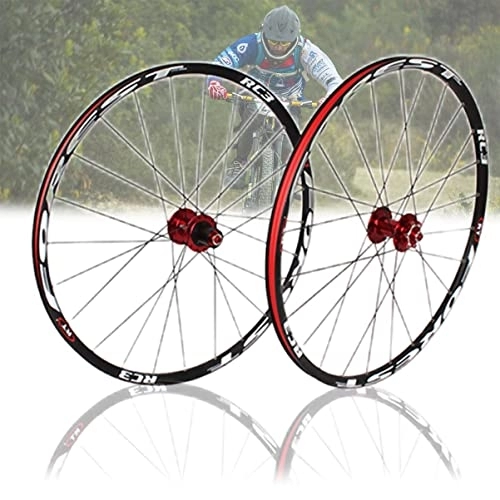 Mountain Bike Wheel : Asiacreate MTB Wheelset 26 / 27.5 Inch Disc Brake Bicycle Front Rear Wheel 24 Spoke Mountain Bike Rims 8 9 10 11 Speed Cassette QR Sealed Bearing Hubs (Color : WHITE C, Size : 26'')