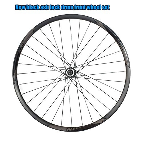 Mountain Bike Wheel : ASUD 27.5 inch Front Mountain Bike Wheel New black ash lock drum front wheel set